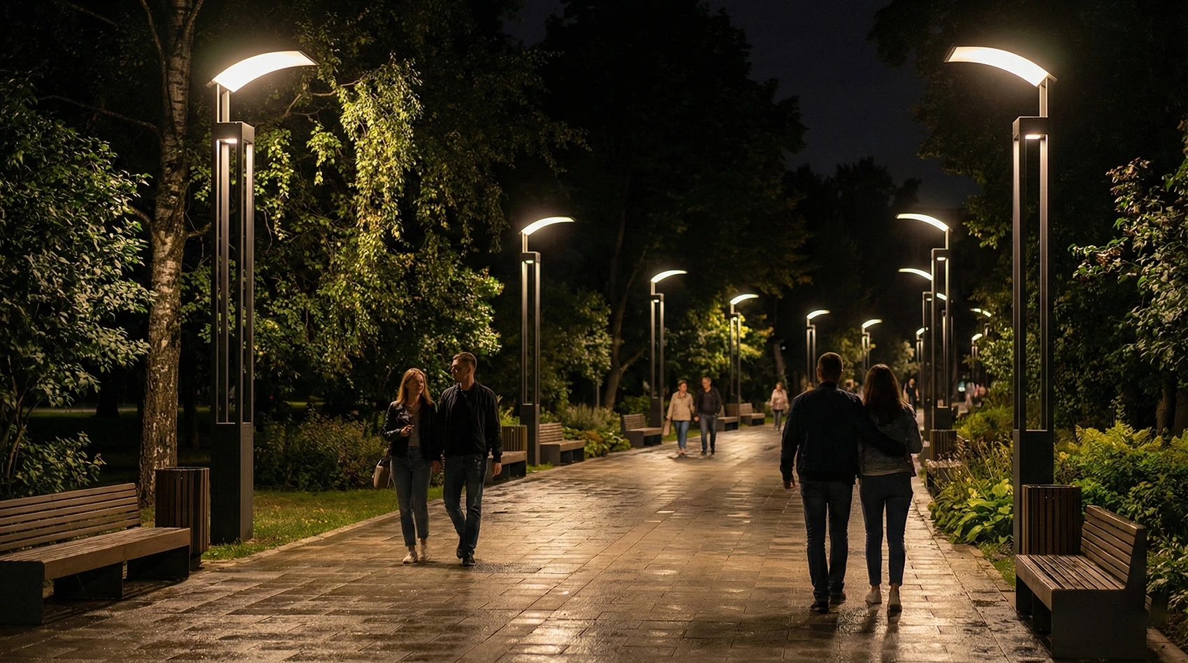 Отраженный свет в парках